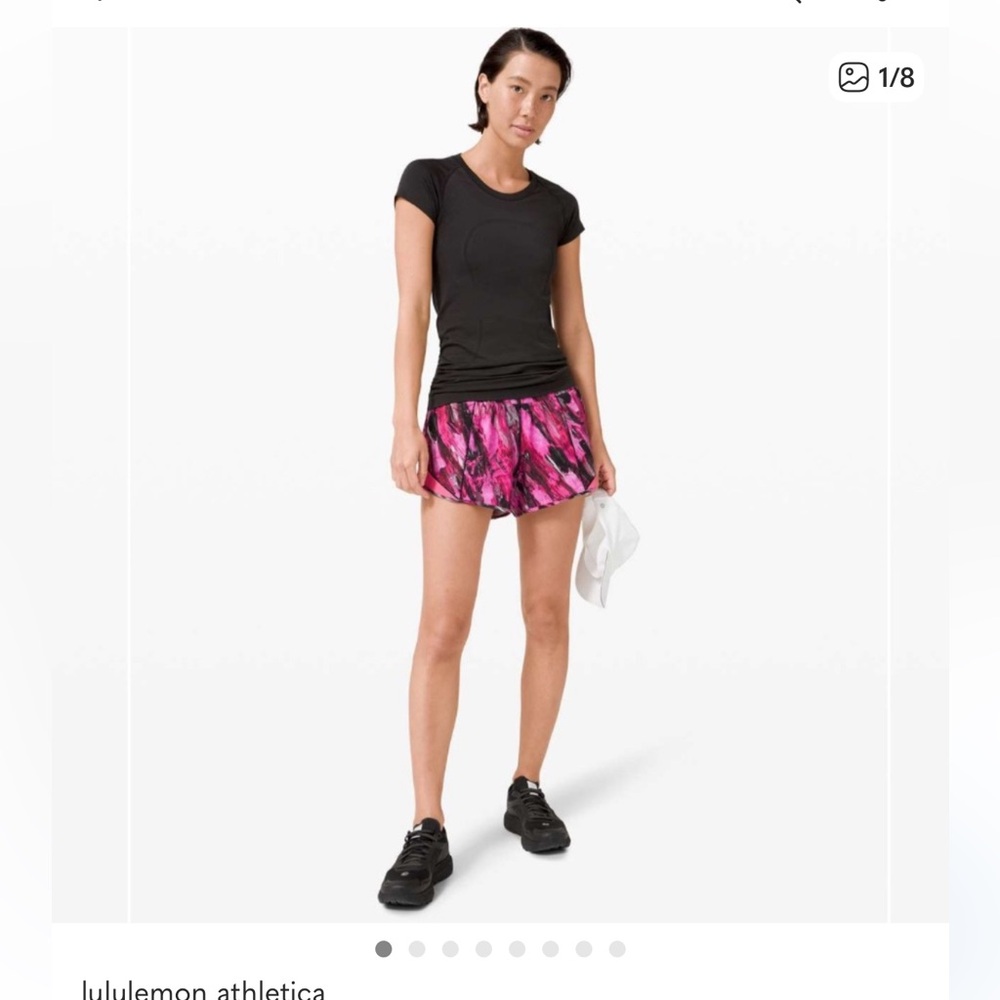 lululemon athletica Women's Hotty Hot Pink and Black Shorts, size 12